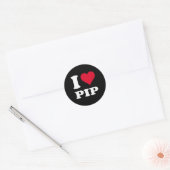 Red Heart Ik hou van Pip Ronde Sticker (Envelop)