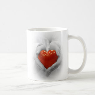 Red Heart in Hands, ik hou van je vorm Koffiemok