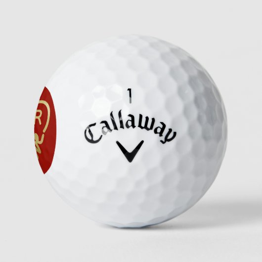 Red Heart Initialen Love Valentijn Golfballen (Logo)