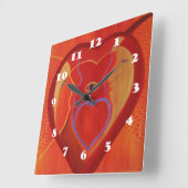 Red Heart Insider Square Wall klok (Hoek)