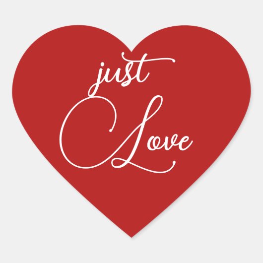 Red Heart ''Just Love'' voor Valentijnse Hart Sticker (Voorkant)