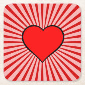 Red Heart Kartonnen Onderzetters (Voorkant)