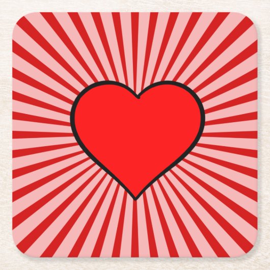 Red Heart Kartonnen Onderzetters (Voorkant)