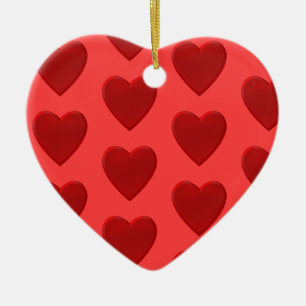Red Heart Keramisch Ornament