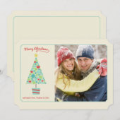 Red Heart kerstfeestdag fotokaart Feestdagenkaart (Voorkant / Achterkant)