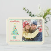 Red Heart kerstfeestdag fotokaart Feestdagenkaart (Staand voorkant)