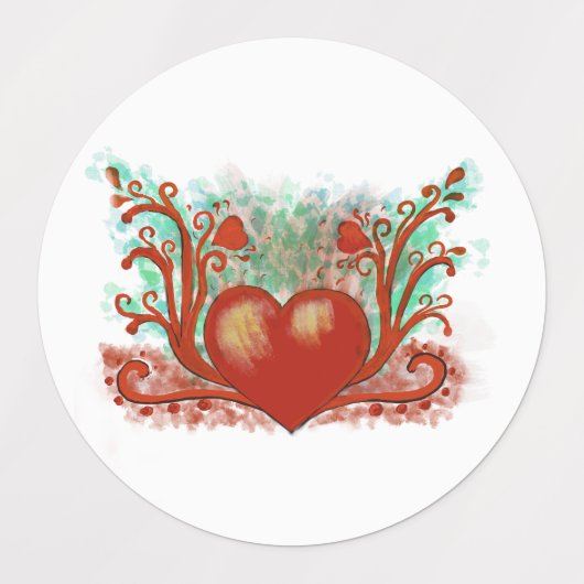 Red Heart Labels (Design 2)