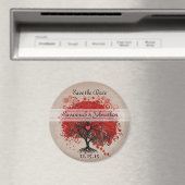 Red Heart Leaf Tree Save the Date Magnets Magneet (Insitu (Vaatwasser))