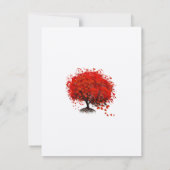 Red Heart Leaf Tree Transfer naar gevouwen tentkaa RSVP Kaartje (Achterkant)