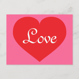 Red heart liefde en roze briefkaart