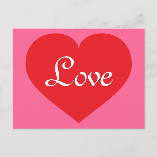 Red heart liefde en roze briefkaart (Voorkant)