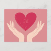 Red Heart-liefde romantische Valentijnsdag Feestdagenkaart (Voorkant)