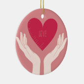 Red Heart-liefde romantische Valentijnsdag Keramisch Ornament (Rechts)