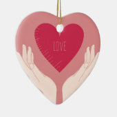 Red Heart-liefde romantische Valentijnsdag Keramisch Ornament (Rechts)