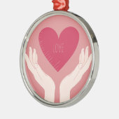 Red Heart-liefde romantische Valentijnsdag Metalen Ornament (Links)