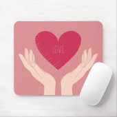 Red Heart-liefde romantische Valentijnsdag Muismat (Met muis)