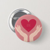 Red Heart-liefde romantische Valentijnsdag Ronde Button 5,7 Cm (Voorkant /achterkant)