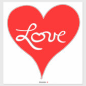 Red Heart Liefde Script Sticker (Vel)
