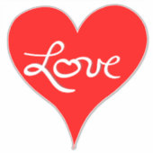 Red Heart Liefde Script Sticker (Voorkant)