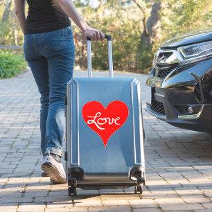 Red Heart Liefde Script Sticker
