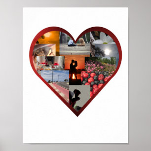 Red Heart Lijst Photo Collage Poster
