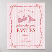 Red Heart Lingerie Bachelorette Panties Please Poster (Voorkant)