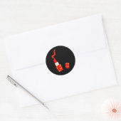 Red Heart Lipstick Pop Art Design Ronde Sticker (Envelop)