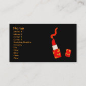 Red Heart Lipstick Pop Art Design Visitekaartje (Voorkant)