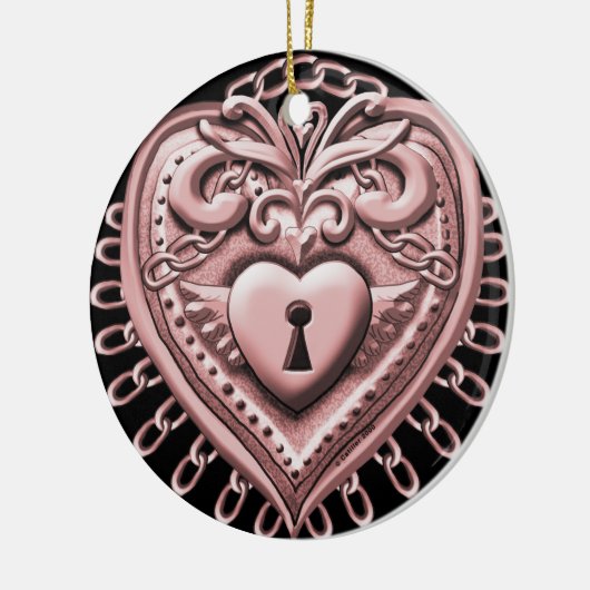 Red Heart Lock-ornament Keramisch Ornament (Links)