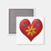 RED HEART Locker Magnets, koelkast Magneet (Voorkant / Achterkant)