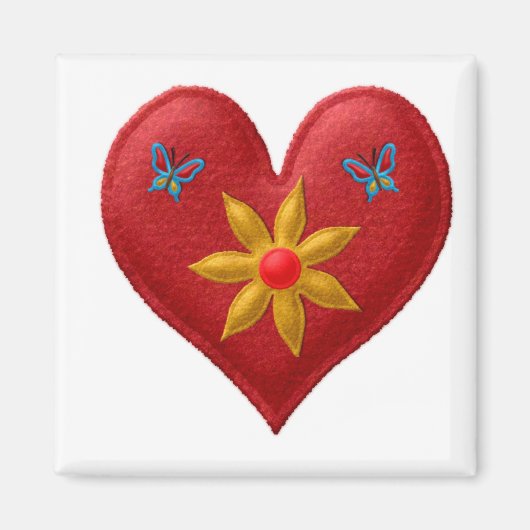 RED HEART Locker Magnets, koelkast Magneet (Voorkant)