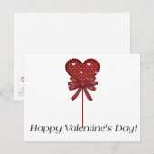 Red Heart Lollipop Happy Valentine's Day Briefkaar Feestdagenkaart (Voorkant / Achterkant)