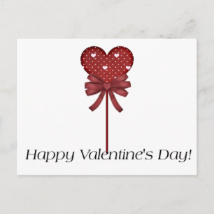Red Heart Lollipop Happy Valentine's Day Briefkaar Feestdagenkaart