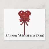 Red Heart Lollipop Happy Valentine's Day Briefkaar Feestdagenkaart (Voorkant)