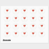 Red Heart Love & Bedankt Support Small Business Ronde Sticker (Vel)