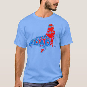 Red Heart Love Blue Dad Cute Seal papa's T-shirt