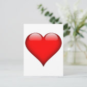 Red Heart Love Briefkaart (Staand voorkant)