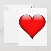 Red Heart Love Briefkaart (Voorkant / Achterkant)