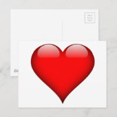 Red Heart Love Briefkaart (Voorkant / Achterkant)