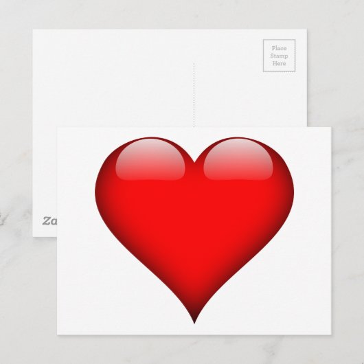 Red Heart Love Briefkaart (Voorkant / Achterkant)