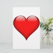 Red Heart Love Briefpapier (Staand voorkant)
