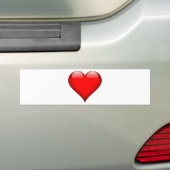 Red Heart Love Bumpersticker (Op auto)