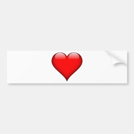 Red Heart Love Bumpersticker (Voorkant)
