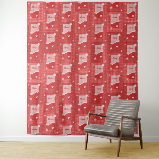 red heart love design Tapestry Wandkleed (In situ)
