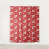 red heart love design Tapestry Wandkleed (Voorkant)