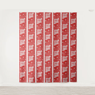 red heart love design Tapestry Wandkleed