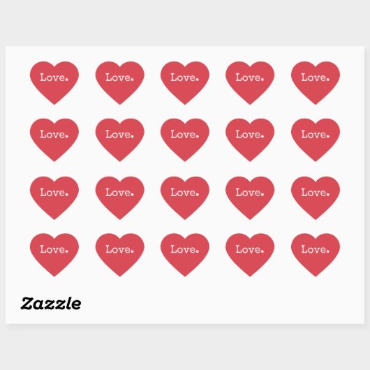 Red Heart Love Envelope Seal Sticker (Vel)