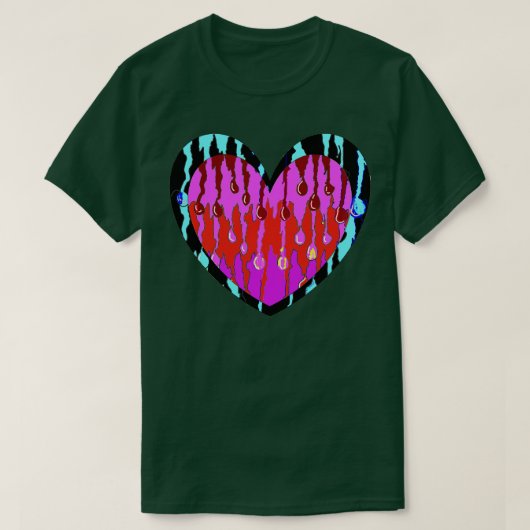 Red Heart Love Graffiti Cool Art 1 T-shirt (Design voorkant)