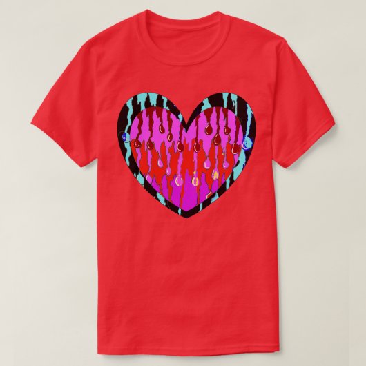 Red Heart Love Graffiti Cool Art T-shirt (Design voorkant)