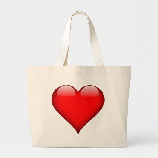 Red Heart Love Grote Tote Bag (Voorkant)